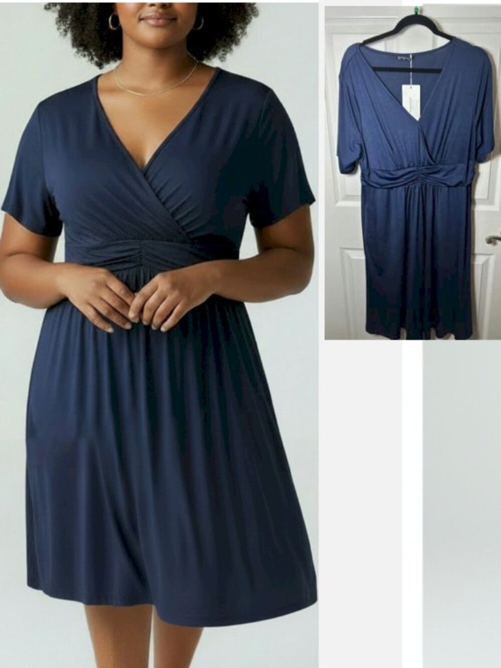 BloomChic Navy Short Sleeve Dress Size 12 New